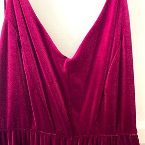 Urban Outfitters Velvet Red Wine Jumpsuit, XL, New with Tags
